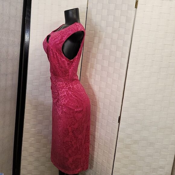 BRAND NEW CONNECTED APPAREL ROUND-NECK SLEEVELESS FLORAL LACE SHEATH DRE… - Picture 4 of 13